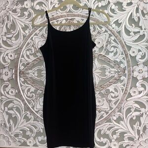 Mind Code Mini Sleeveless Spaghetti Strap Bodycon Mini Black Dress sz L